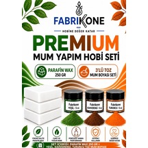 Premium Mum Yapım Hobi Seti - Parafin Wax 250 Gr - 3'lü Toz Mum Boyası Seti - Yeşil, Kahverengi, Turuncu Bkfabpw2503ykht Karışık