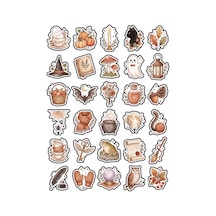 30 Adet Estetik Suluboya Sonbahar Sticker Seti - Laptop Defter Ajanda Ve Scrapbook İçin Çok Renkli