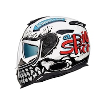 Motosiklet Kaskı Nexx Sx100 Big Shot Beyaz Renkli Motosiklet