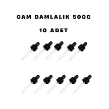 10 Adet Cam Damlalık 50cc Diğer
