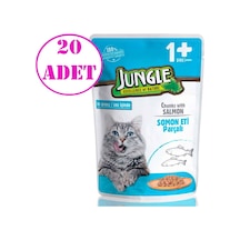 Jungle Somonlu Jelly Pouch Yetişkin Kedi Yaş Maması 20 x 100 G