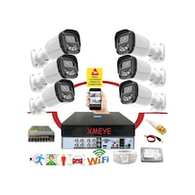6 Lı Araç Yüz Ve İnsan Tanımalı Hareket Algılayan 5 Mp Lens 4 Warm Led Gece Renkli Gösteren Güvenlik Kamera Seti Bs2304w
