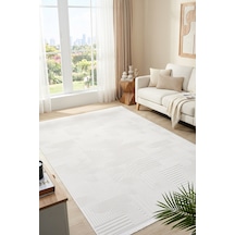 Mariesse Home Agra Serisi Akrilik Dokuma Salon Mutfak Yolluk Makine Halısı Mono 888 Krem