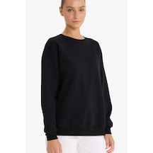 Defacto Oversize Geniş Kalıp Basic Düz Kalın Sweatshirt F9628ax25aubk81 Siyah