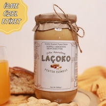 Laçoko Şekersiz Saf Katkısız Fıstık Ezmesi Glutensiz Vegan Doğal Çifte Kavrulmuş Yer Fıstığı Ezmesi Peanut Butter 1 KG