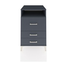 Kronos Komodin Tek Raflı 3 Çekmeceli 60x59x96 Antrasit-antrasit Antrasit