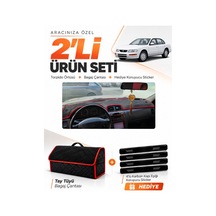 Nissan Maxima A32 1994-1999 Uyumlu Torpido Örtüsü + Tay Tüyü Çanta + Sticker - Siyah Kırmızı