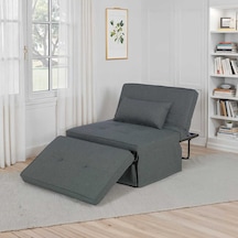 Cube Katlanır Yataklı Puf - Koyu Gri 96x189x42.5 / 96x168x92.5 Cm Koyu Gri