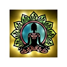 Epoksili Meditasyon Yoga Buda Figürlü Tablo Dekoratif Duvar Dekorlu Gece Lambası Sarı - 757050817 Sarı