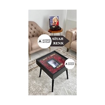 Ahsen Ahşap Fotoğraflı Anı Sehpası Siyah