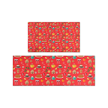 2'li Noel Desenli Mutfak Paspası Seti, Kaymaz Ve Yorgunluk Önleyici Halı Noel Yiyecek Ve İçecek