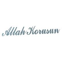 Allah Korusun Yazılı Oto Sticker Gri 14x3cm Diğer