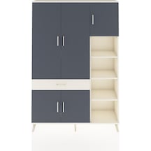 Arges Dolap 10 Raflı Tek Çekmeceli 5 Kapaklı 132x30x195 Aytaşı-antrasit/aytaşı Antrasıt/aytası
