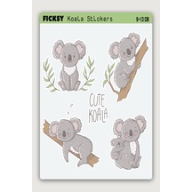 Sevimli Koala Sticker Seti - 4 Adet Etiket Çıkartma Diğer