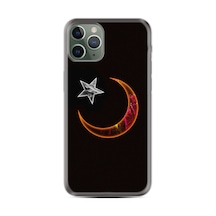 Apple Apple iPhone Uyumlu 14 Pro Max Kılıf Resimli Desenli Silikon Platinium Series Ay Yıldız 1884