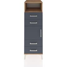 Kronos Dolap 2 Raflı 4 Çekmeceli Tek Kapaklı 44x59x134 Çam-antrasit Atlas Çam