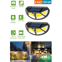 Technojet 2adet 122cob Ledli Güneş Enerjili Bahçe Aydınlatma Solar Lamba Hareket Sensörlü Çok Renkli