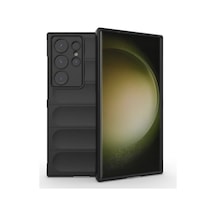 Mobilteam Galaxy Uyumlu S24 Ultra Kılıf Esnek Tpu Oyuklu Arka Yüzey Tasarımlı Etnik Silikon K Siyah