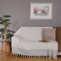 Buldan İşi %100 Organik Pamuk Koltuk Örtüsü 170x210 Cm Koltuk Şalı Çekyat Kanepe Örtüsü