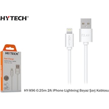 Hytech Hy-X96 0.25M 2A Apple Uyumlu iPhone Lightning Beyaz Şarj Kablosu Hytech Hy-X96 0.25M 2A Apple Uyumlu iPhone Lightning Beyaz Şarj Kablosu
