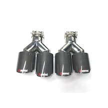 Akrapoviç Akrapoviç Egzoz Ucu Karbon Çift Çıkış Açılı 2adet Dual 100mm Çarpraz