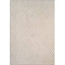 Plato Halı Opqo Ekselans Premium Oturma Odası, Salon, Antre Yıkanabilir Polyester Kaymaz Taban Krem Halı