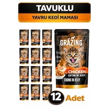 12li Yavru Kedi Yaş Maması Tavuklu Sağlıklı Gelişim 85 Gr X 12 Adet