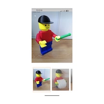 Buççin Online Mağaza Tuvalet Kağıtlığı Birck Men Lego Men Bloks Wc Paper Holder Plastik Kırmızı Çok Renkli