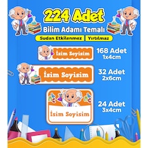 Sevimli Çocuklar Temalı Okul Kreş Kişiye Özel İsim Etiketi - Model 601 Çok Renkli