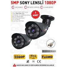 DS-2015HD-BLACK-2 IDS - 5MP SONY LENSLİ 1080P FULLHD AHD GÜVENLİK KAMERASI - 2 ADET