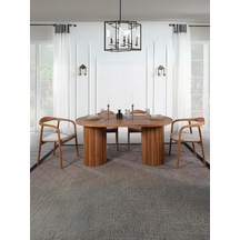 Lucca Ahşap Masa Sandalye Takımı 90x200 Ceviz - Kahve