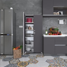 Kenzlife mutfak dolabı çilem 188*070*032 gri kilitli ayaklı banyo evrak ofis kitaplık ayakkabılık kiler Kenzlife mutfak dolabı çilem 188*070*032 gri kilitli ayaklı banyo evrak ofis kitaplık ayakkabılık kiler