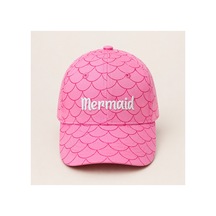 Kitti Kız Çocuk Mermaid Nakışlı Desenli Şapka Koyu Pembe
