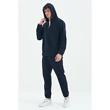 Tommy Life Hektor Lacivert Kapüşonlu Polar Erkek Eşofman Takım - 85227 Lacivert
