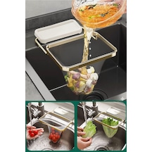 Katlanır Mutfak Lavabo Süzgeci Tıkanıklığa Son 50 Adet Tül Süzgeç Hediye Yeni Nesil Modern Süzgeç Beyaz - Çok Renkli