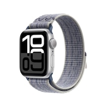 Butam Bilişim Watch 10 42mm Uyumlu Krd-91 Hasır Kordon Strap Kayış-gri-mavi