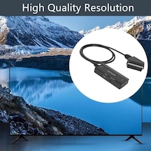 Hdmı To Scart Dönüştürücü Adaptör, Hdmı Görüntü Ve Sesi Scart Cvbs E Çevirme, 1080p Destekli, Pal Ntsc Uyumlu, Eski Tip Tv Ve Vhs Dvd İçin Zr1127