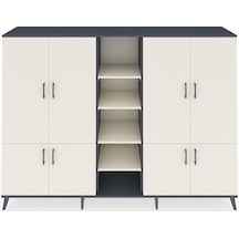 Hyperion Dolap 14 Raflı 8 Kapaklı 220x44x163 Antrasit-aytaşı Antrasit-aytaşı