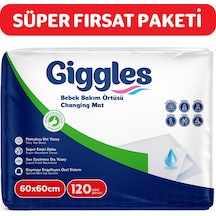 Giggles Bebek Bakım Örtüsü 60x60 Alt Açma Bezi 12 Paket 120 Adet