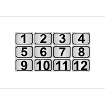 Metal Kapı,Masa,Dolap Numarası 3,5Cmx5Cm 12 Adet (1…12) (429037435)