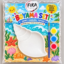 Deniz Kabuğu Takı Tepsisi Taş Tozu Boyama Seti