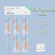 Porsima 3105 Kedi Köpek Tüy Toplayıcı Rulo 4 Adet Yedek Rulo Mavi