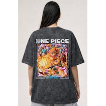 Sevbano Monkey D. Luffy One Piece Karakterler Anime Baskılı Unisex Oversi Siyah