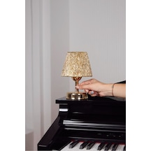 Modern Led Abajur Üst Gold -alt Parlak Gold Detay