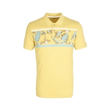 Erkek Sarı Slim Fit Polo Yaka Baskılı Tshirt 1179-sarı Sarı