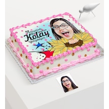 Kişiye Özel Bayan Karikatür Baskılı Yaş Pasta Için Yenilebilir Şe (367084013)