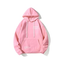 Altamira Unisex Happiest Baskılı Oversize Kapşonlu Sweatshirt 001