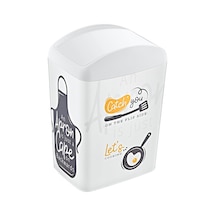 Soft Resimli Çöp Kutusu Döner Kapak 10 Lt Catch You 10l Siyah