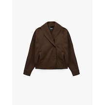 Koton Uzun Kollu Şal Yaka Düğmeli Suni Süet Oversize Bomber Ceket Kahverengi 7wak20273ew Kahve