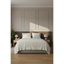 Pufina Tek Kişilik Tavşan Tüyü Dokulu Peluş Battaniye & Yatak Örtüsü 150x220 Ekru